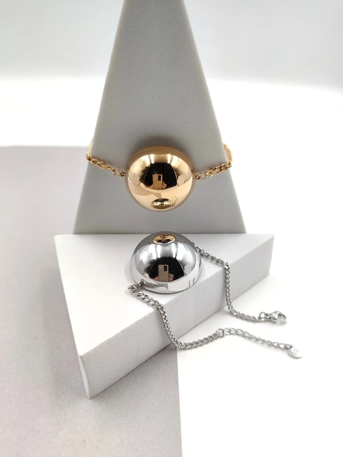 Stainless Steel Bracelet with Domed Sphere by Magis Handmade Jewels
