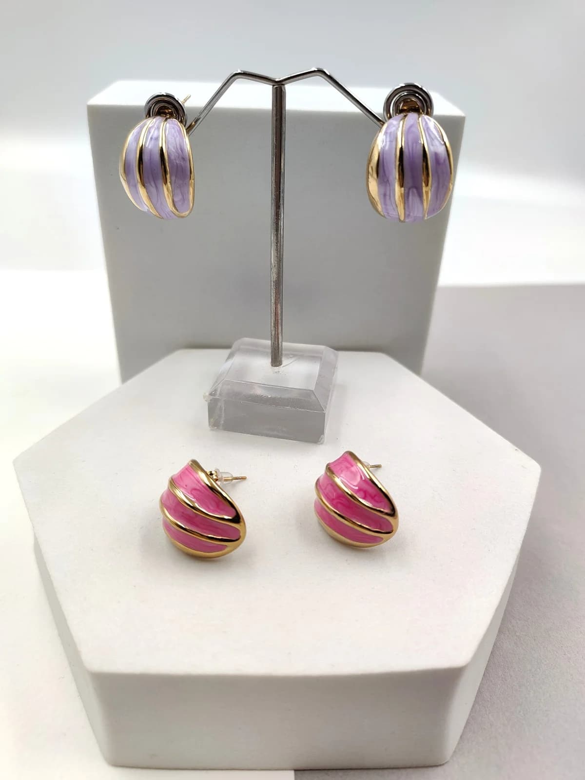 Stainless Steel Earrings with Enamel by Magis Handmade Jewels