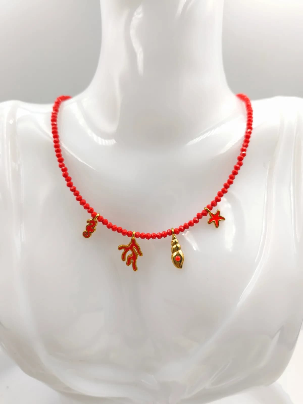Necklace with Crystals and Gold-Plated Details by Magis Handmade Jewels