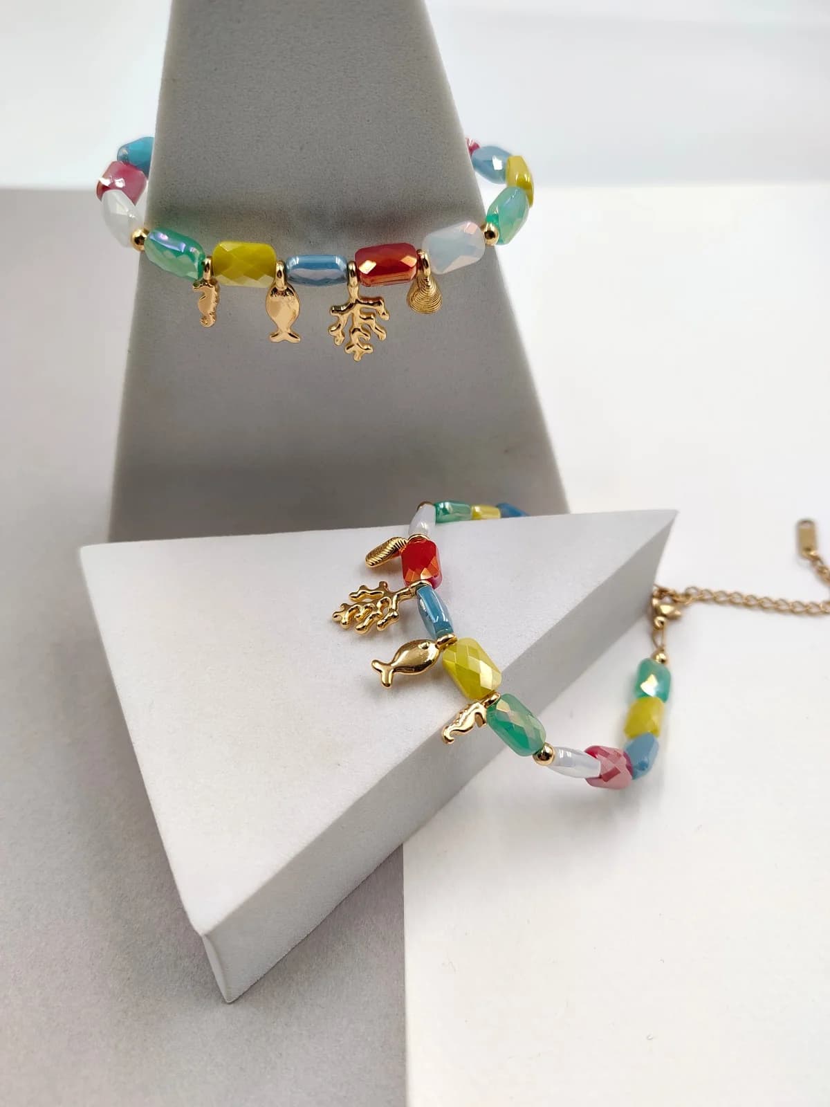 Bracelet with Faceted Crystals and Gold-Plated Details by Magis Handmade Jewels