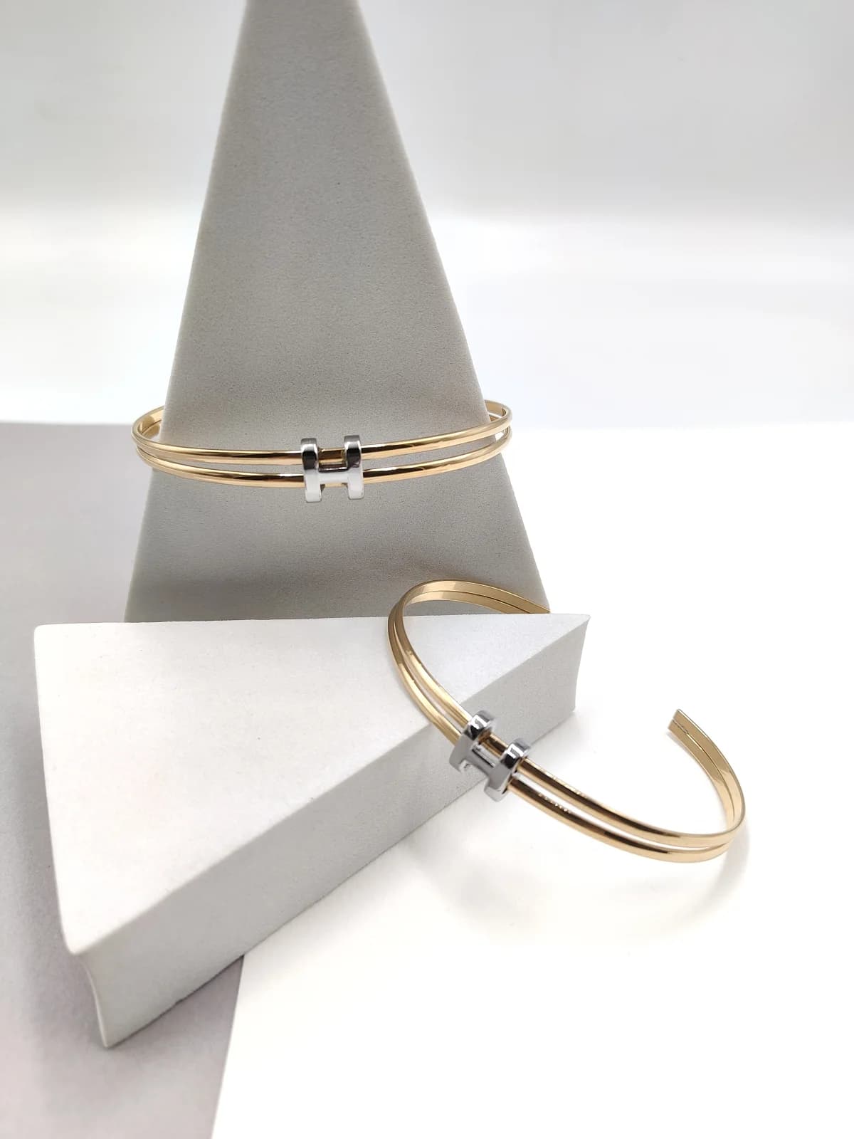 Stainless Steel Two-Tone Double Bracelet by Magis Handmade Jewels