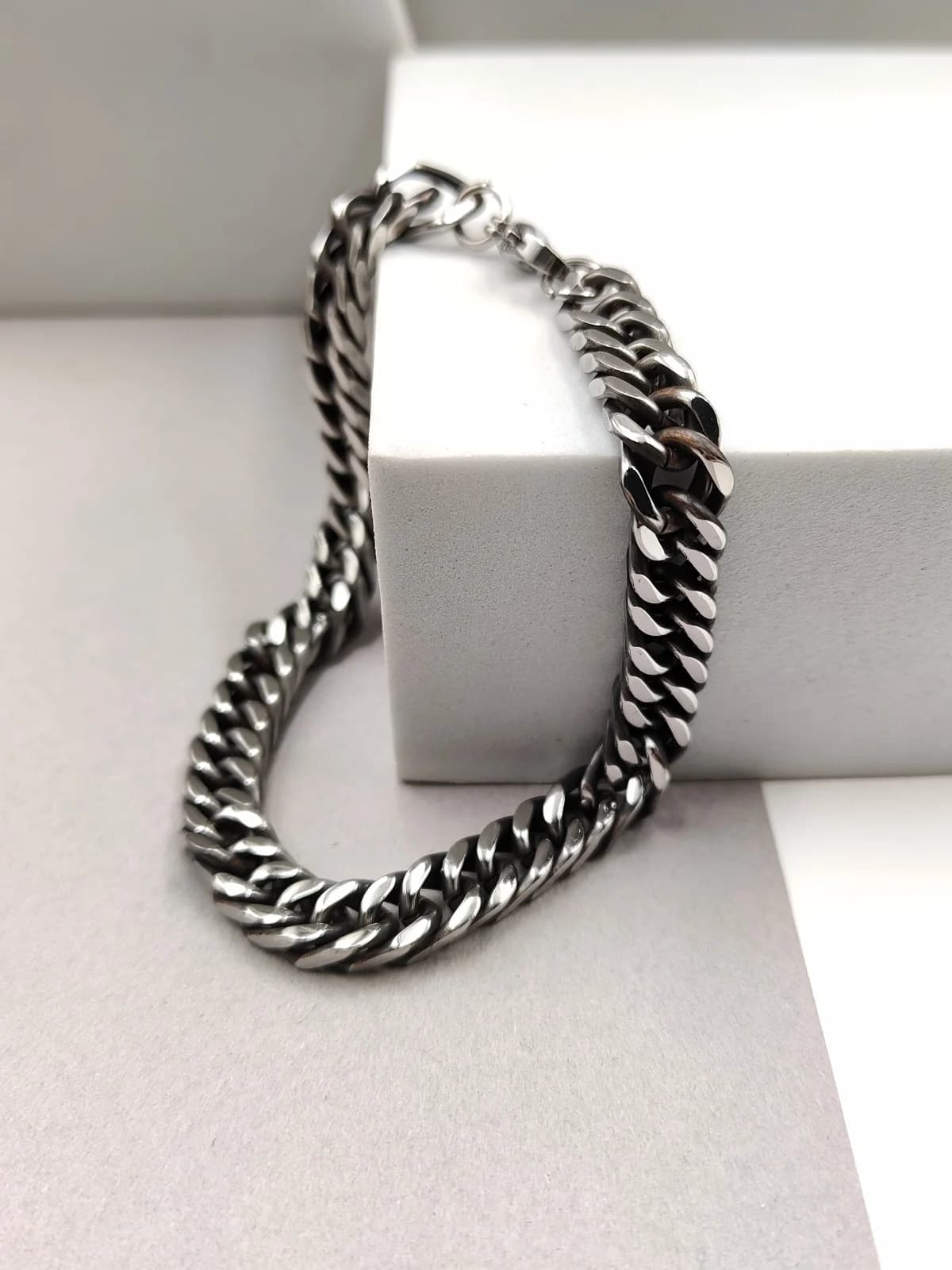 Men's Gunmetal Stainless Steel Chain Bracelet by Magis Handmade Jewels