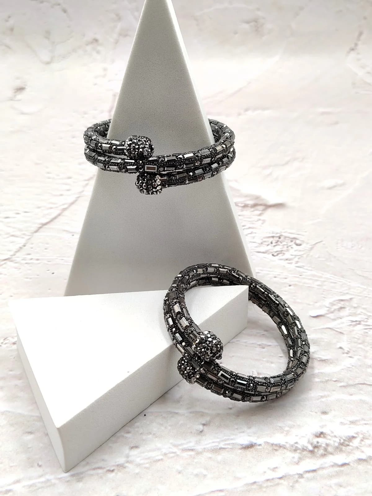 Double Bracelet with Rhinestones and Crystals by Magis Handmade Jewels
