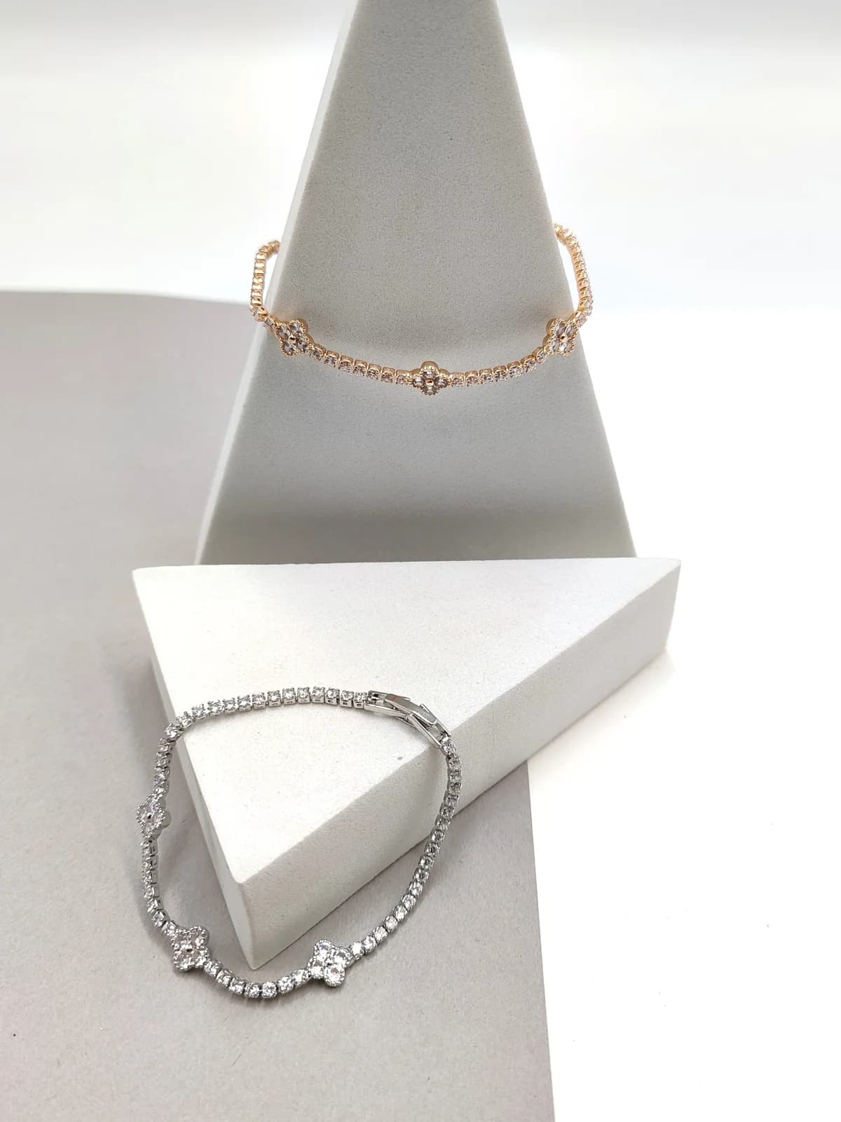 Gold-Plated Bracelet with Rhinestones by Magis Handmade Jewels