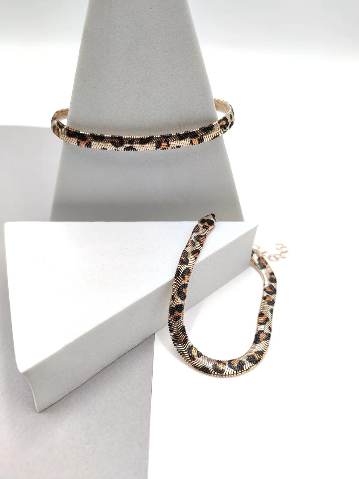 Gold-Plated Chain Bracelet with Animal Print Snake by Magis Handmade Jewels