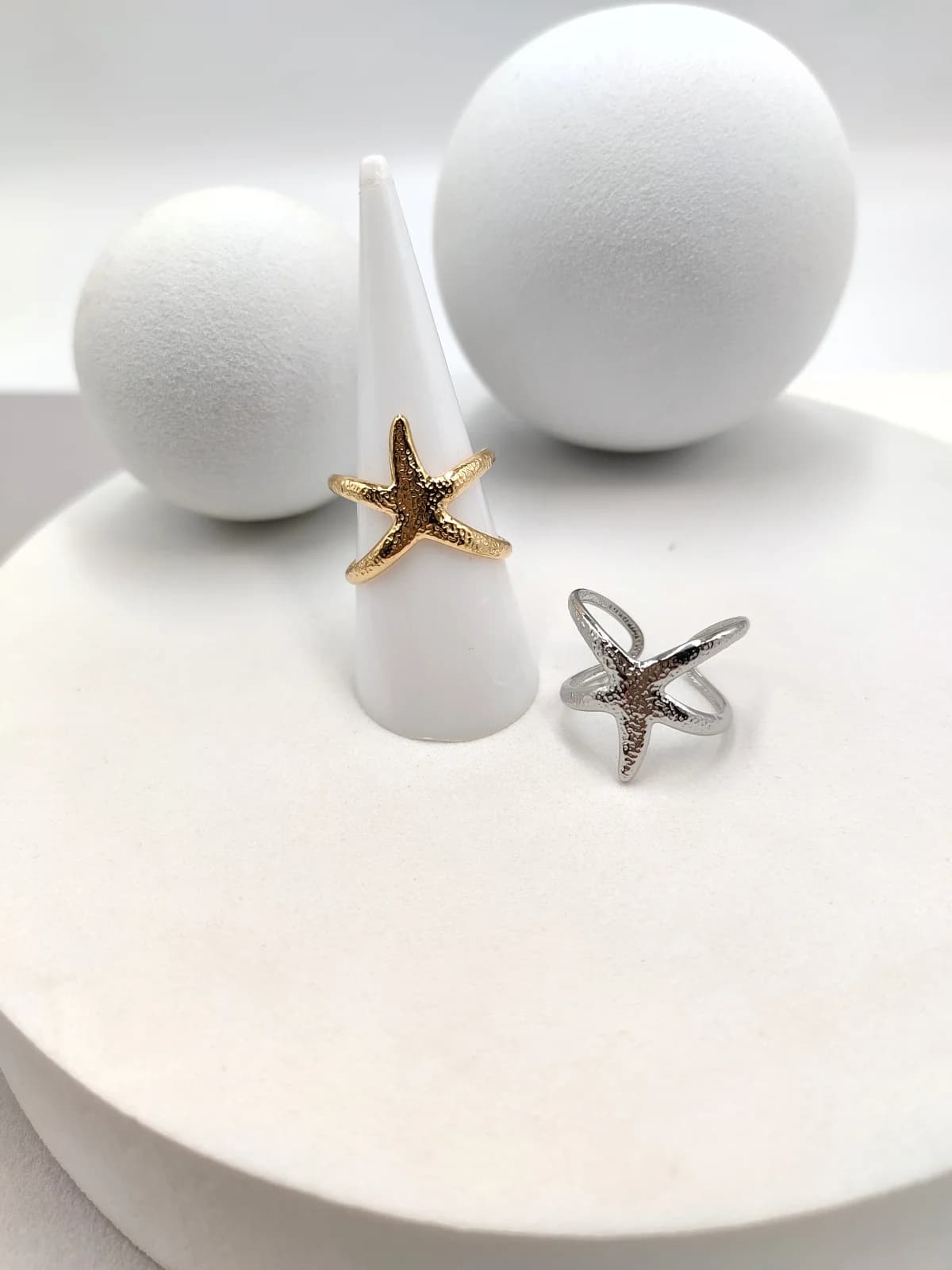 Stainless Steel Ring with Embossed Starfish by Magis Handmade Jewels