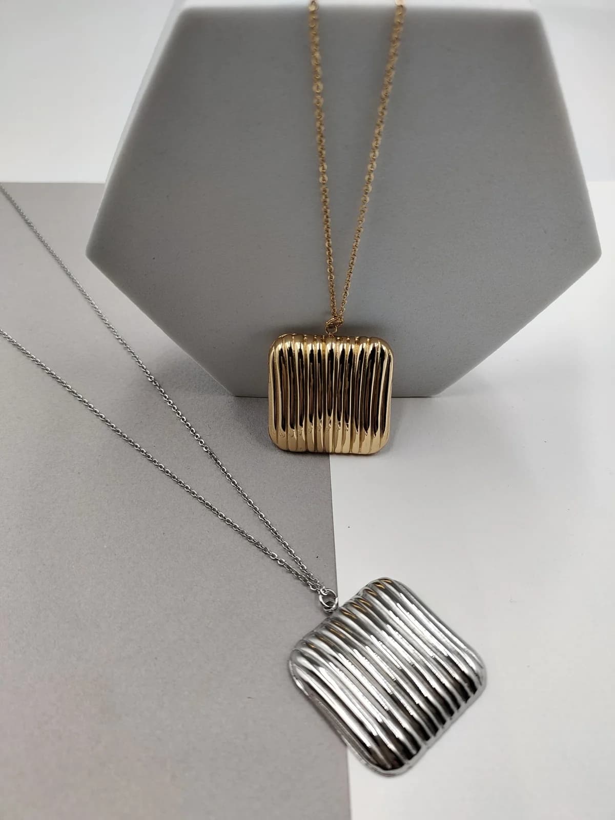 Stainless Steel Necklace with Square by Magis Handmade Jewels