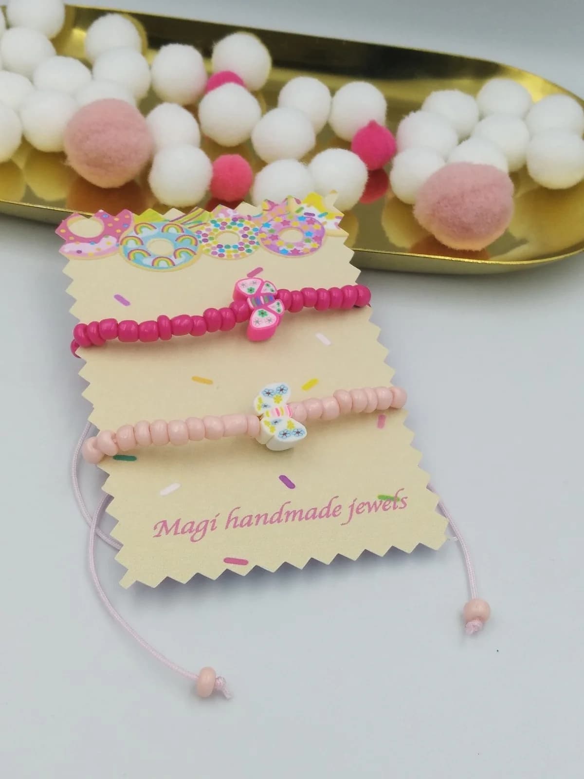 Children's Bracelet Set with Polymer-Clay Butterflies by Magis Handmade Jewels