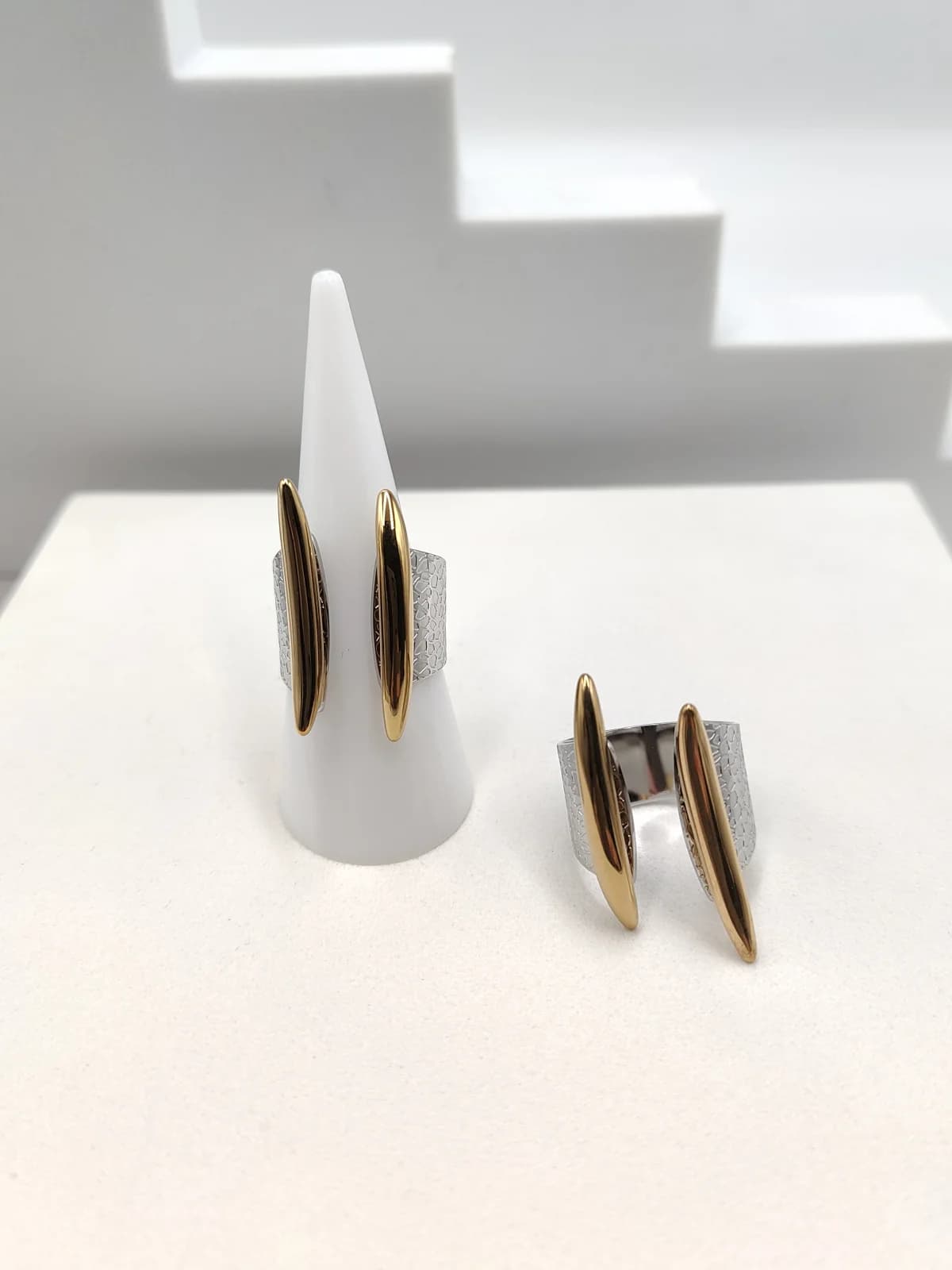 Stainless Steel Two-Tone Ring with Opening by Magis Handmade Jewels