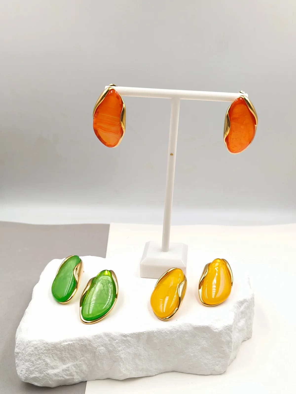 Stainless Steel Earrings with Resin by Magis Handmade Jewels