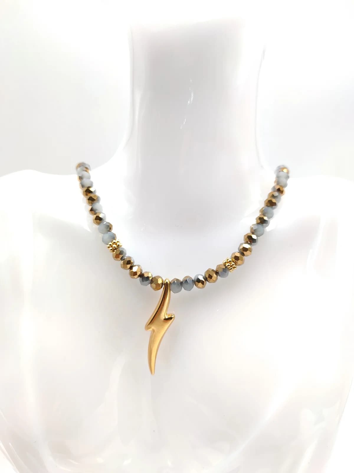 Necklace with Crystal Beads and Gold-Plated Detail by Magis Handmade Jewels