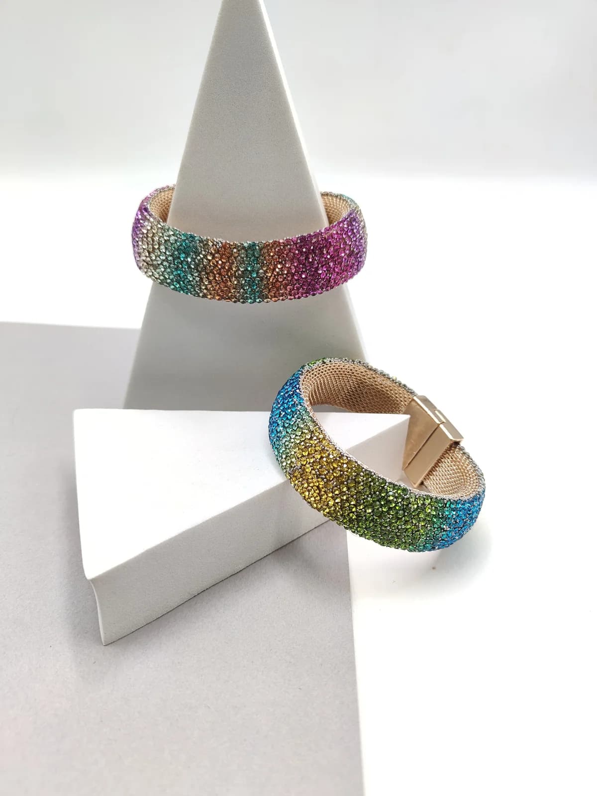 Gold-Plated Bracelet with Rhinestones by Magis Handmade Jewels