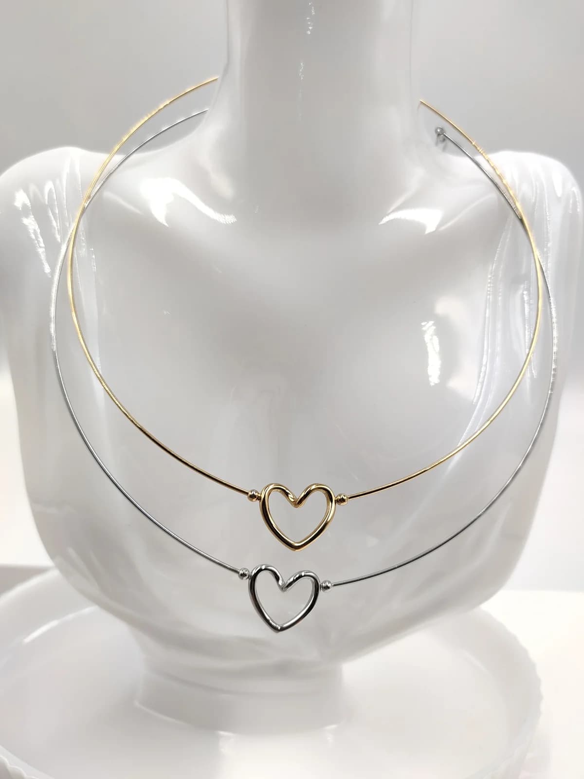 Stainless Steel Choker Necklace with Heart by Magis Handmade Jewels