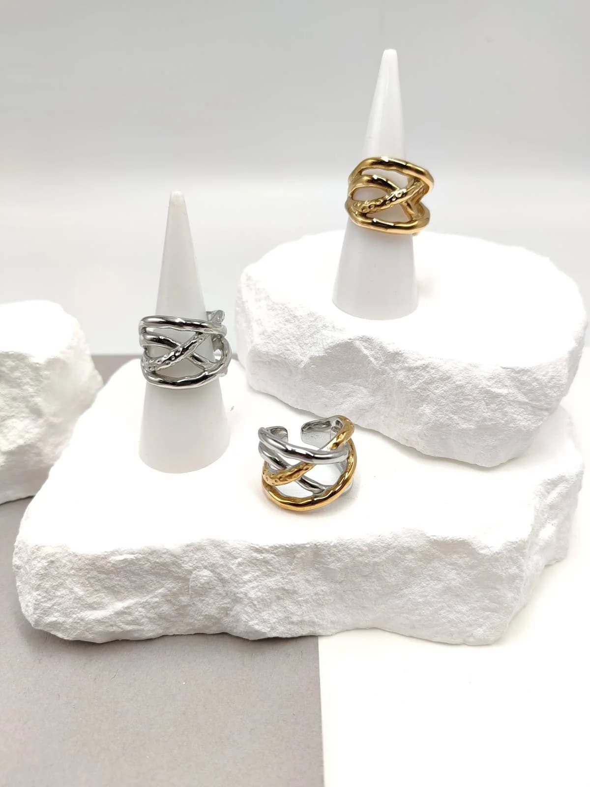Stainless Steel Ring with Woven Design by Magis Handmade Jewels