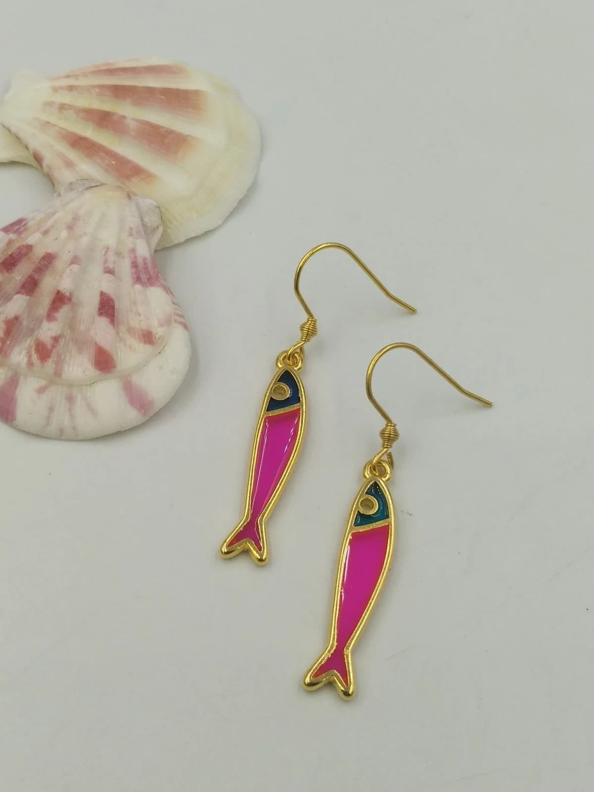 Earrings with Little Fish Stained Glass by Magis Handmade Jewels