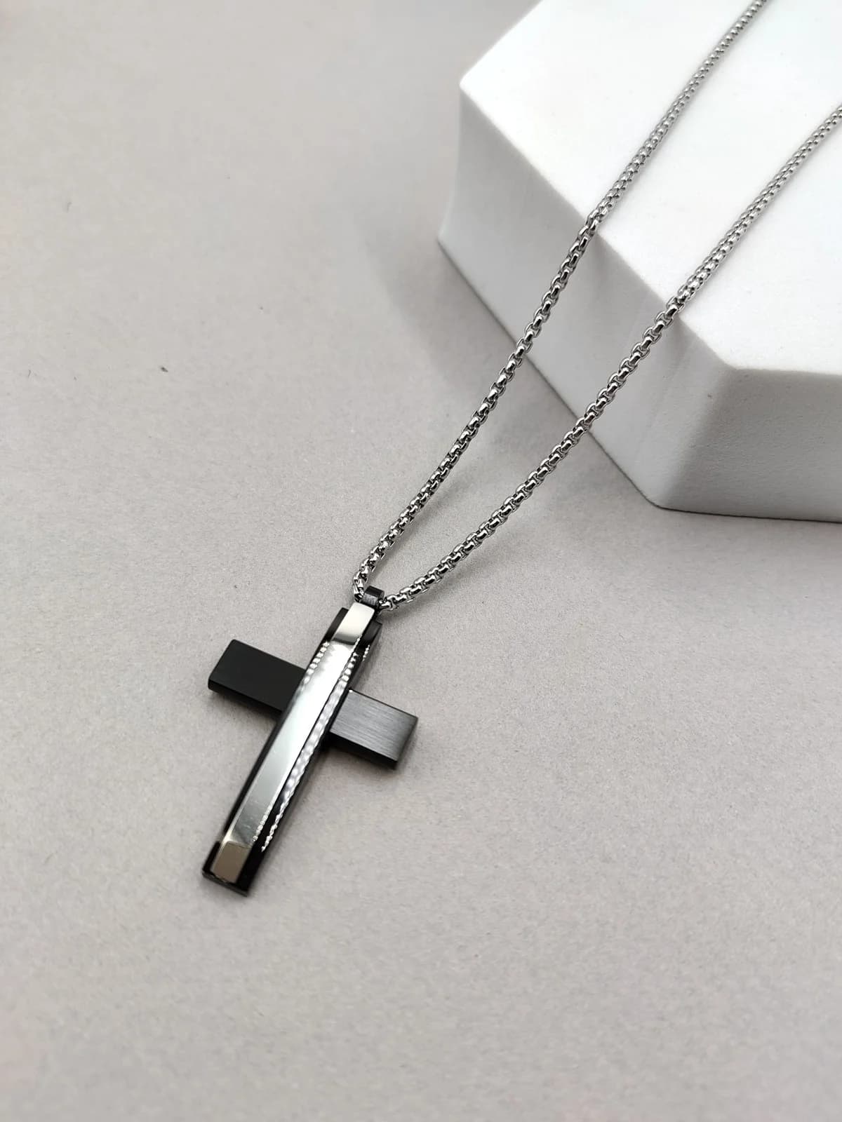Stainless Steel Necklace with Cross by Magis Handmade Jewels