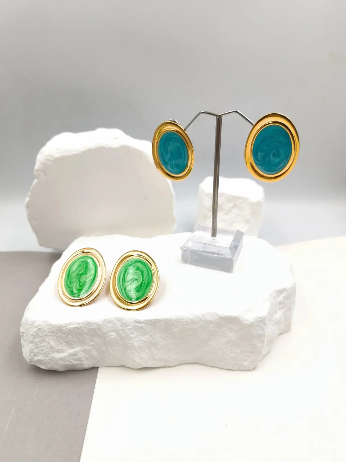 Stainless Steel Earrings with Enamel by Magis Handmade Jewels