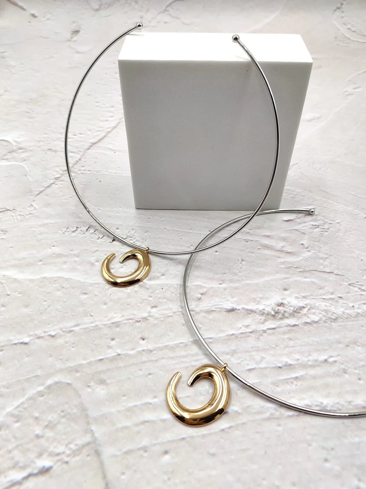 Stainless Steel Two-Tone Choker Necklace by Magis Handmade Jewels