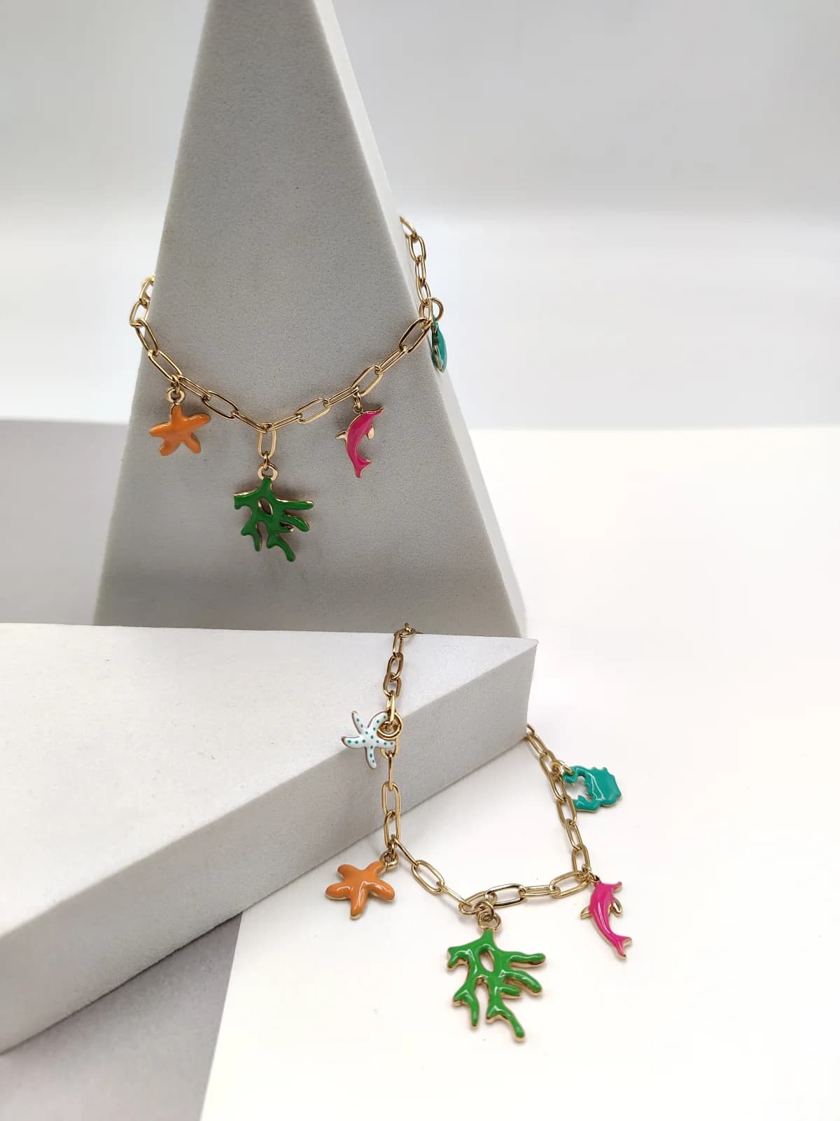 Stainless Steel Bracelet with Summer Details and Enamel by Magis Handmade Jewels