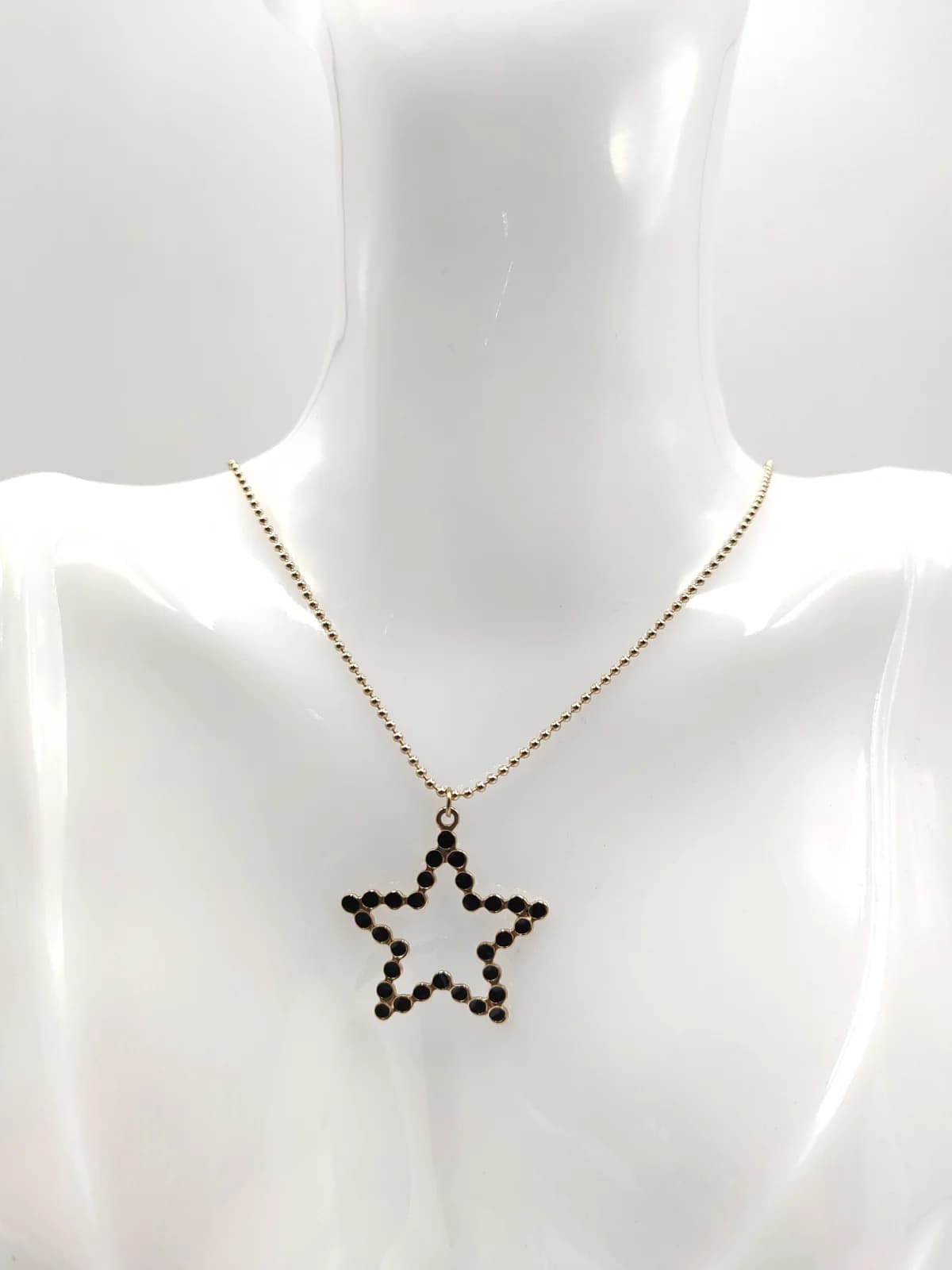 Stainless Steel Necklace with Star and Rhinestones by Magis Handmade Jewels