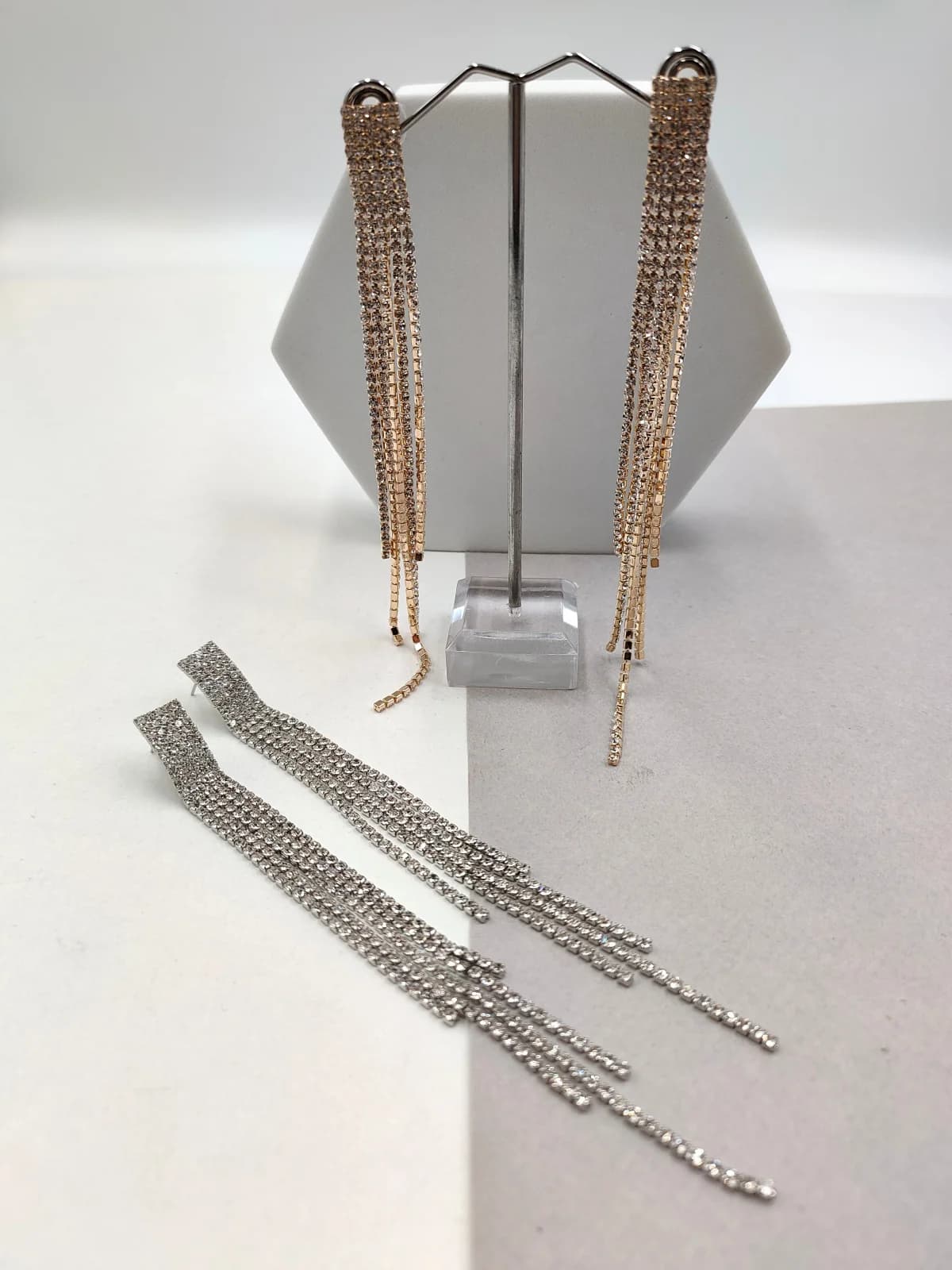 Long Earrings with Rhinestones by Magis Handmade Jewels