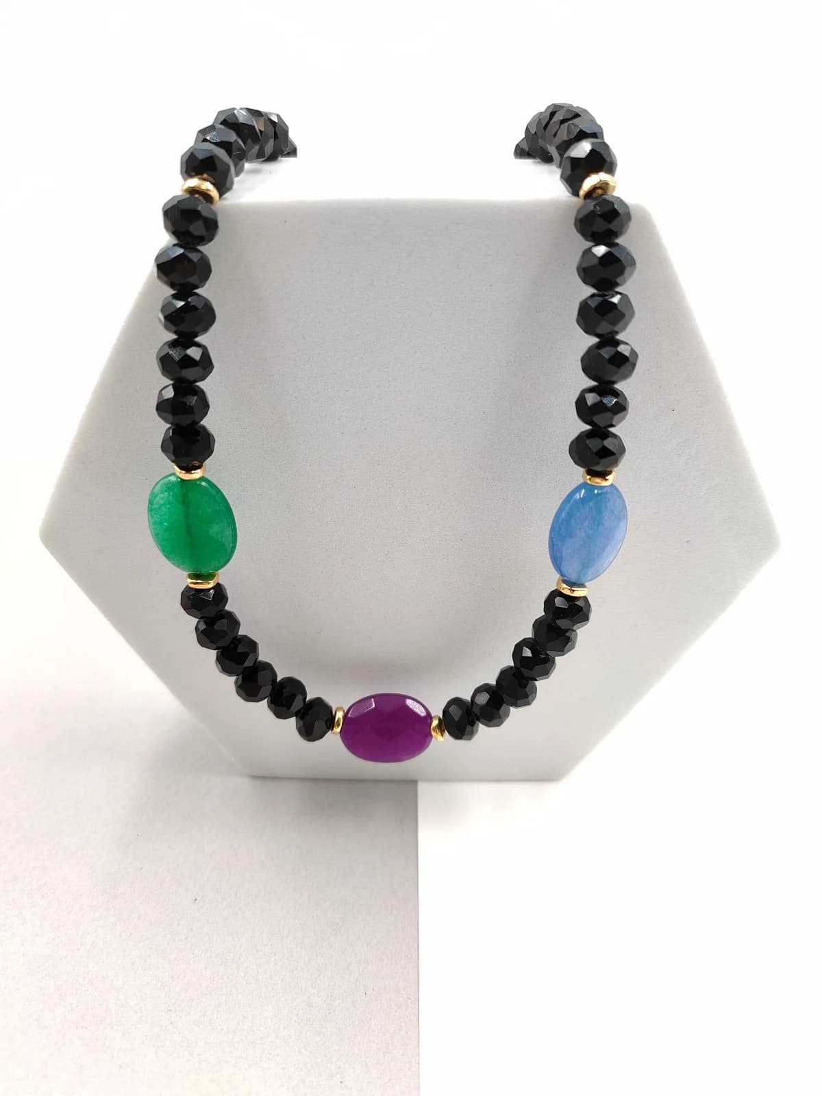 Necklace with Crystals and Nephrite-Jade Beads by Magis Handmade Jewels