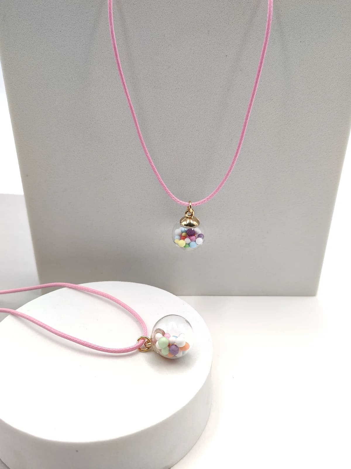 Necklace with Cord and Multicolour Beads by Magis Handmade Jewels