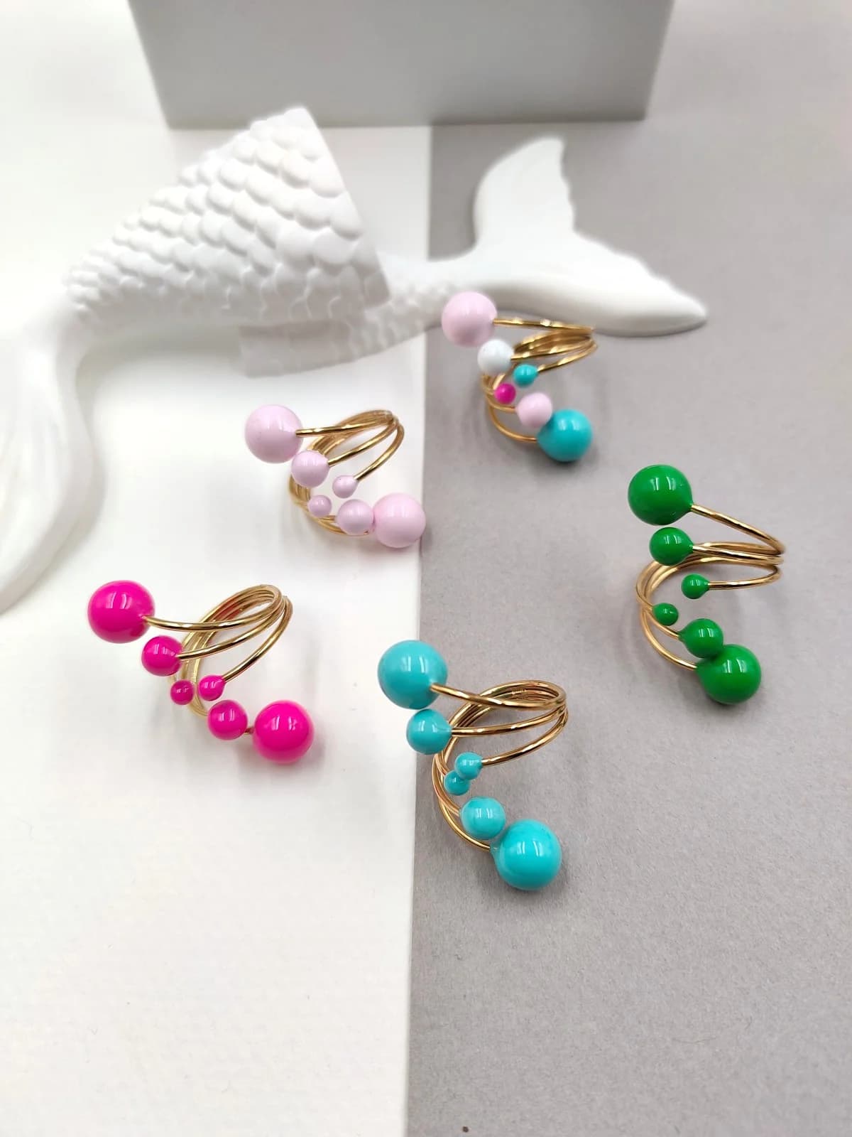 Stainless Steel Ring with Enamel by Magis Handmade Jewels