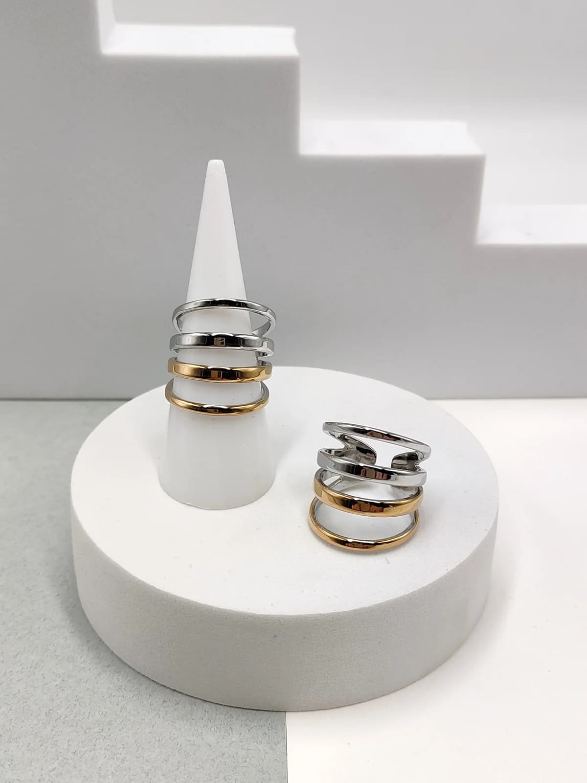 Stainless Steel Multi-Strand Two-Tone Ring by Magis Handmade Jewels