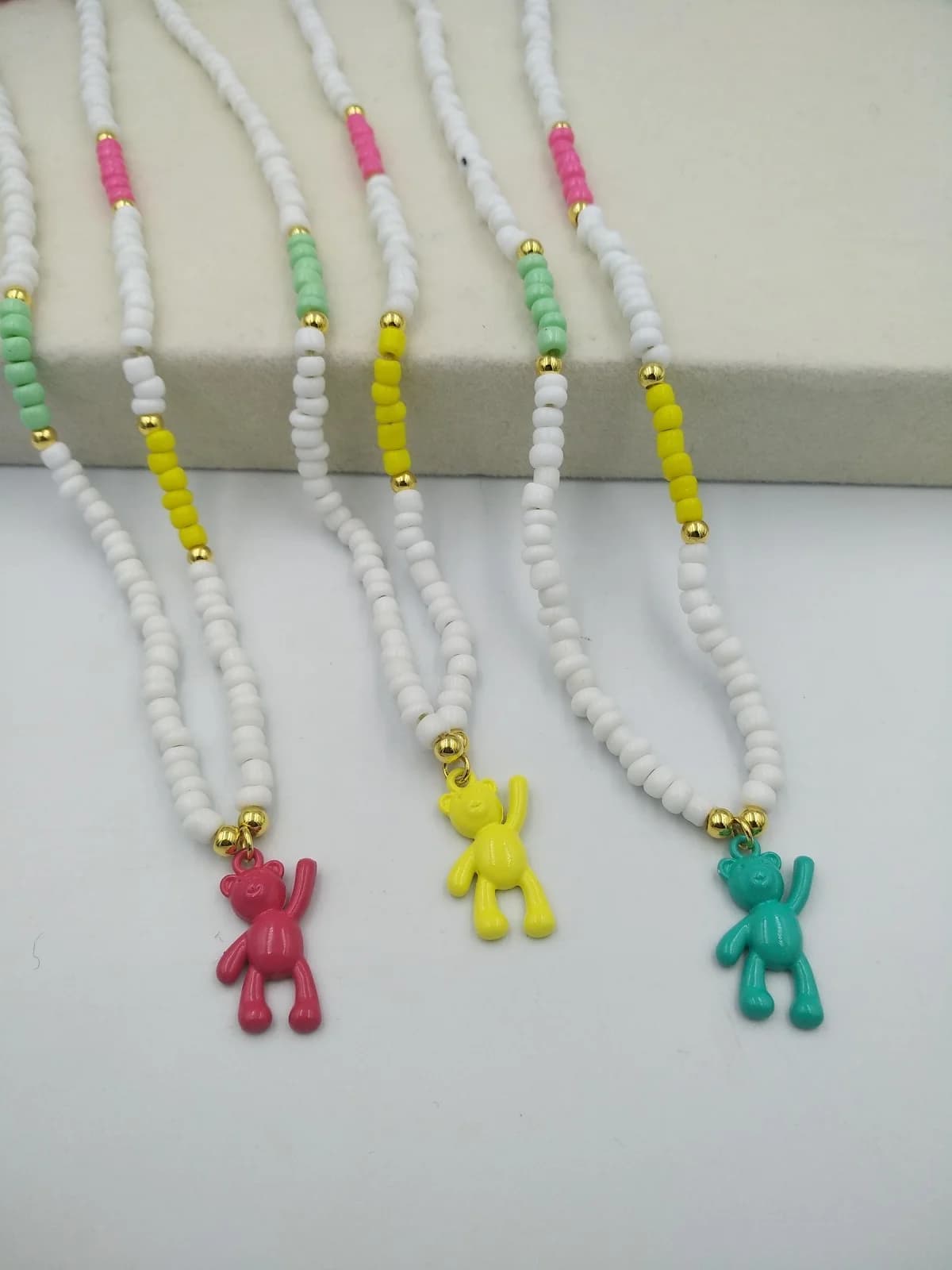 Necklace with Beads and Teddy Bear by Magis Handmade Jewels