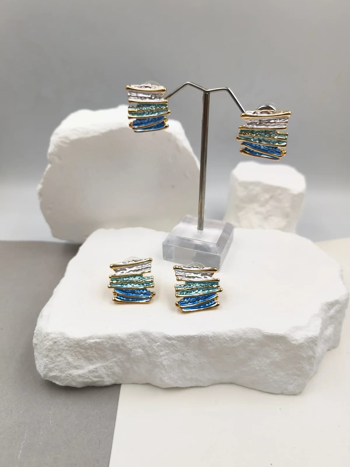 Stainless Steel Earrings with Enamel by Magis Handmade Jewels