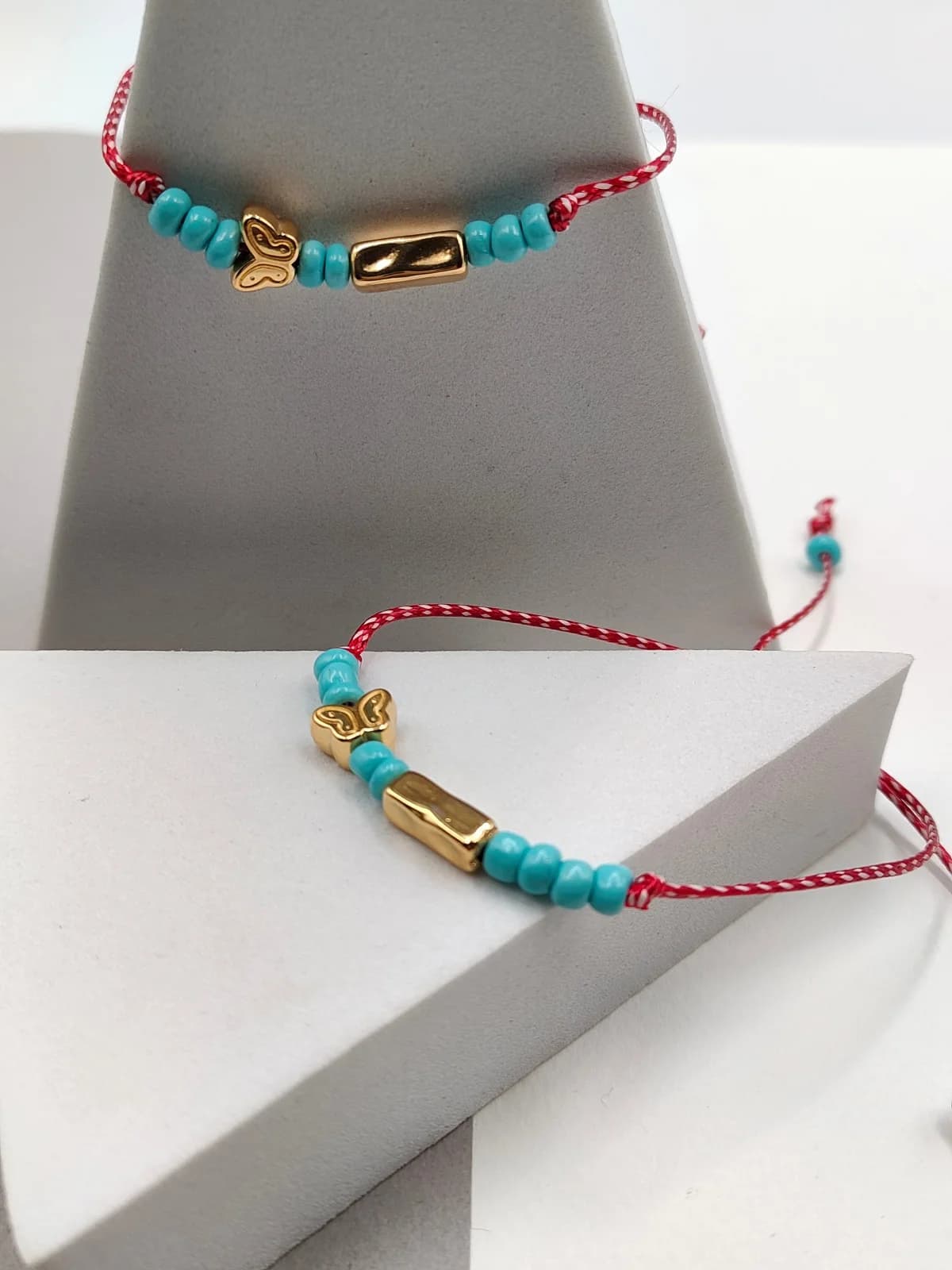 Traditional March Bracelet with Gold-Plated Details and Beads by Magis Handmade Jewels