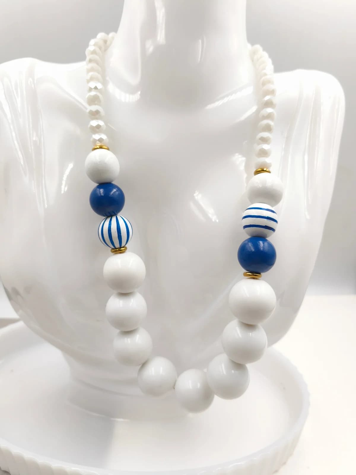 Necklace with Crystals, Wooden and Acrylic Beads by Magis Handmade Jewels
