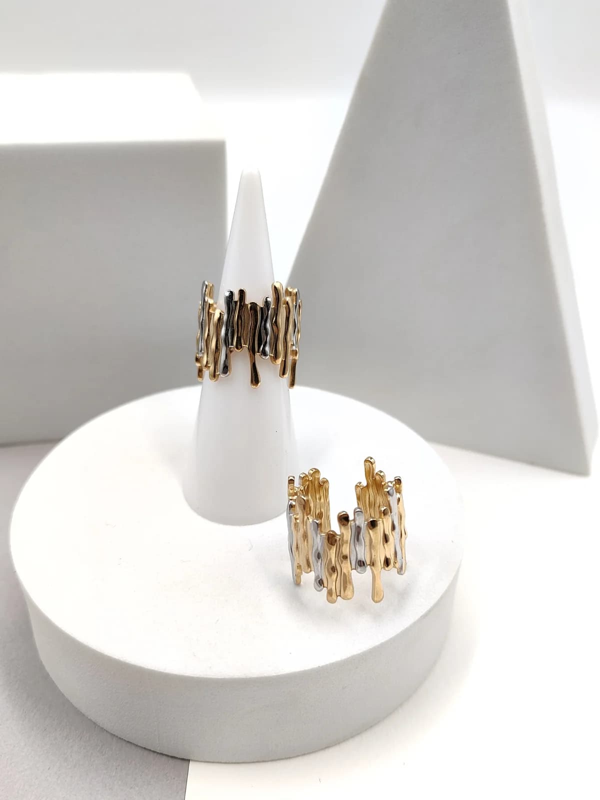 Stainless Steel Multi-Strand Two-Tone Ring by Magis Handmade Jewels