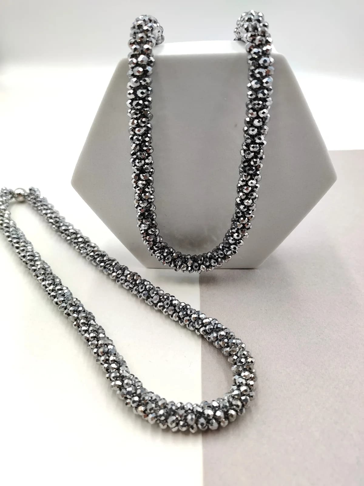 Necklace with Woven Crystals by Magis Handmade Jewels