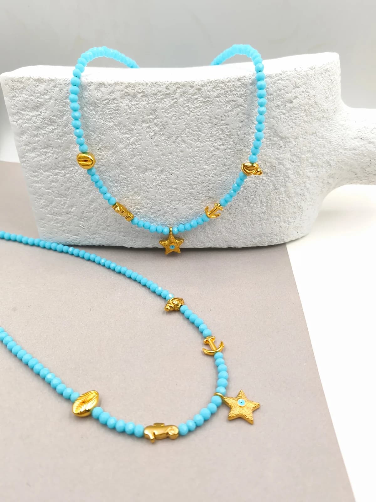 Necklace with Crystals and Gold-Plated Details by Magis Handmade Jewels