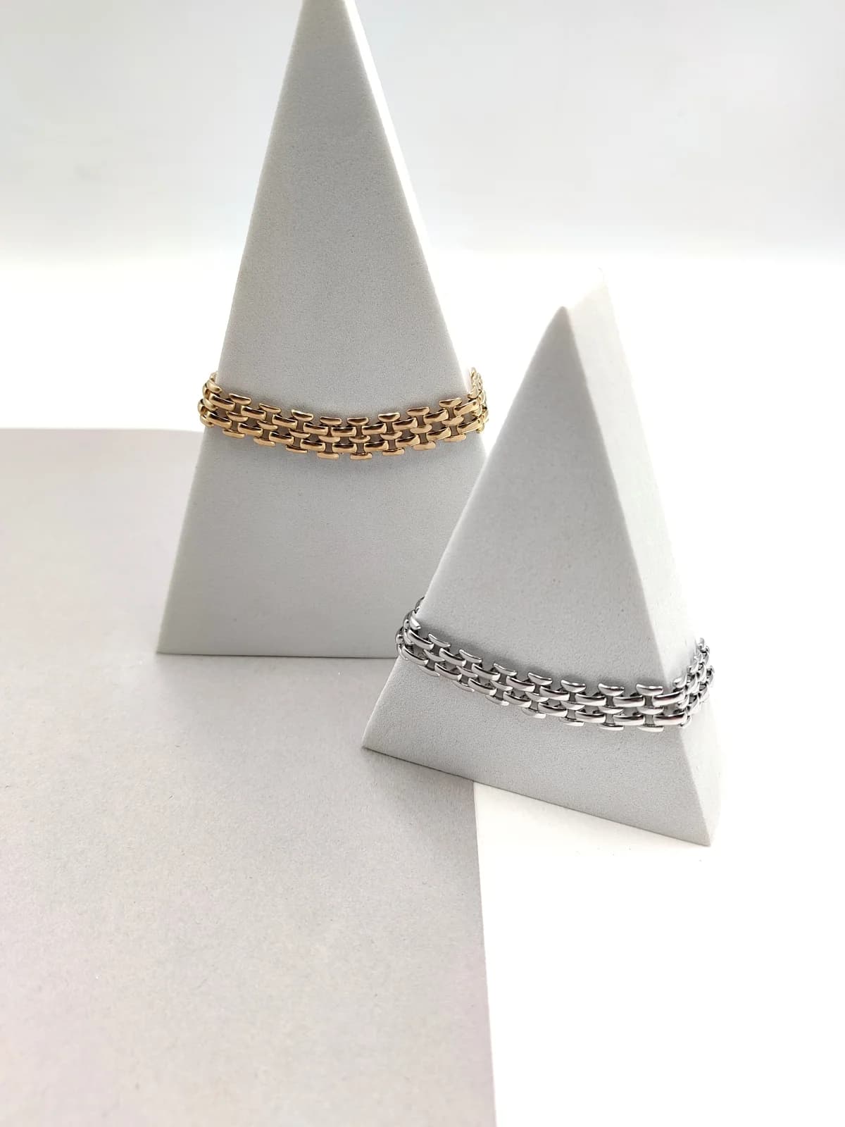 Stainless Steel Bracelet with Woven Face by Magis Handmade Jewels
