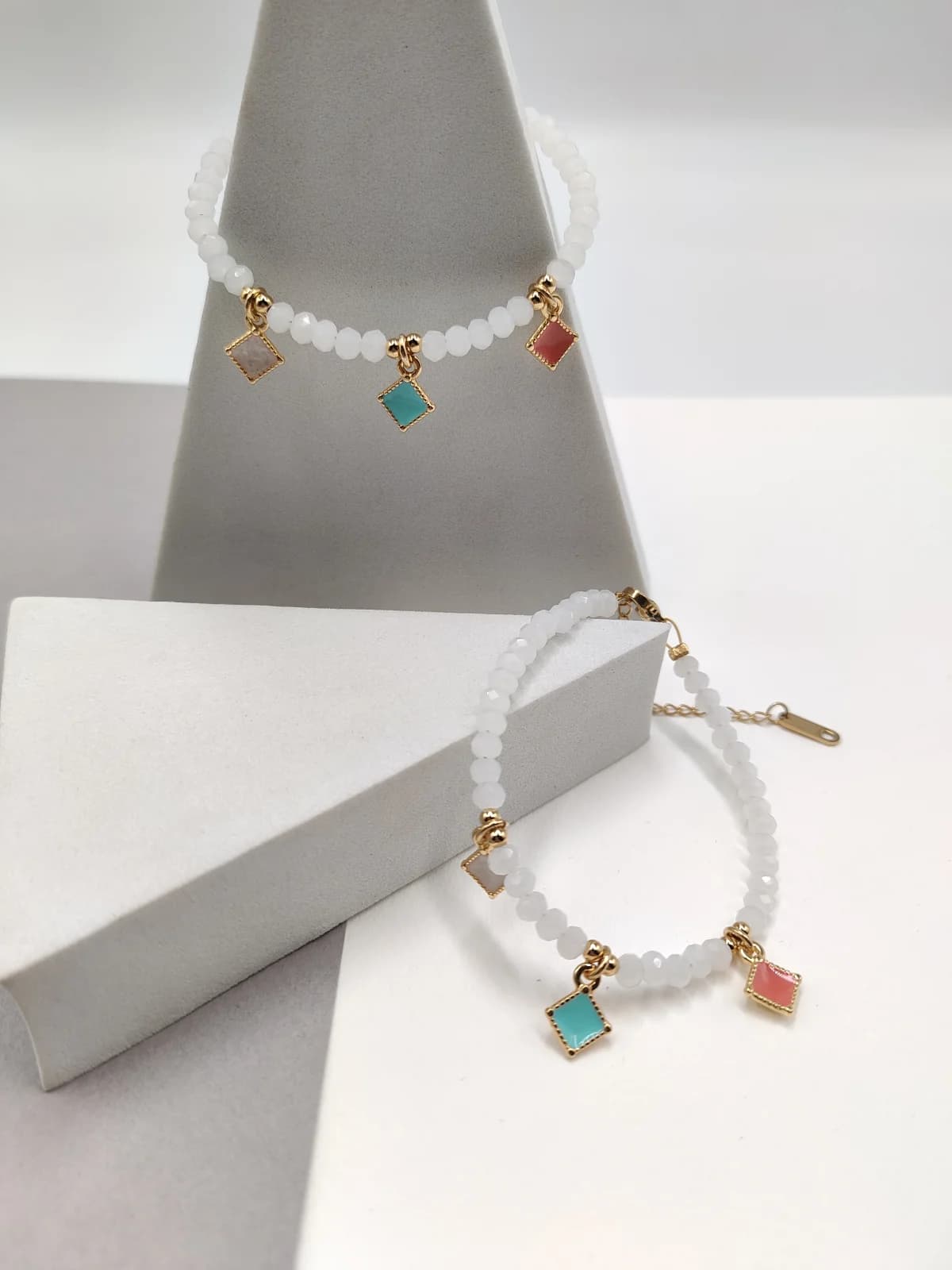 Bracelet with Crystals and Gold-Plated Enamel Details by Magis Handmade Jewels