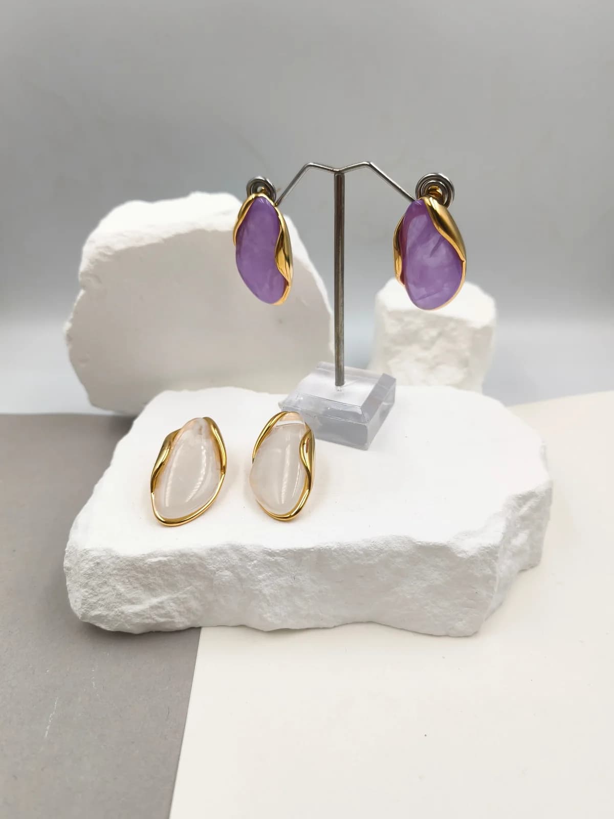 Stainless Steel Earrings with Resin by Magis Handmade Jewels