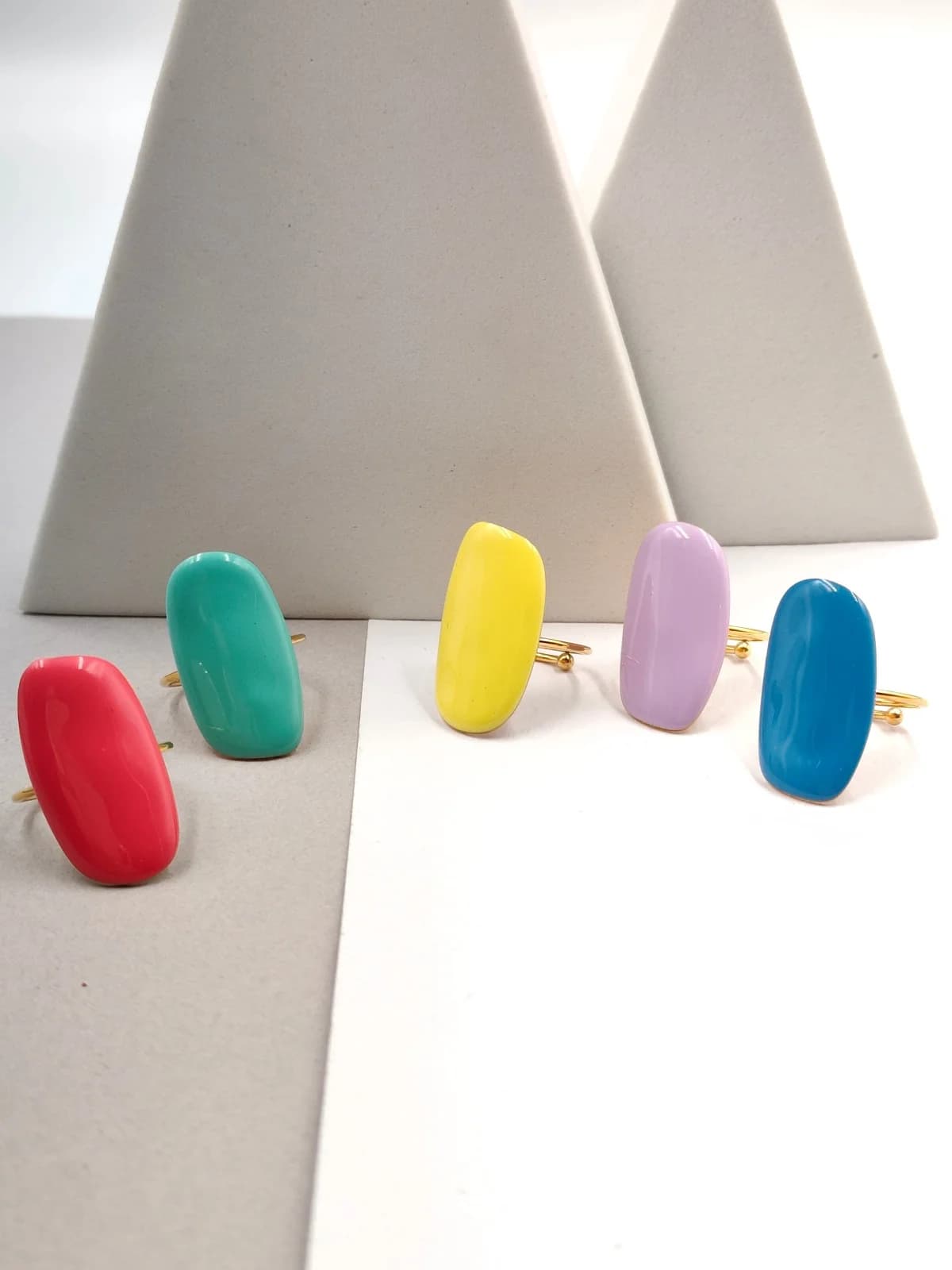 Stainless Steel Ring with Enamel by Magis Handmade Jewels