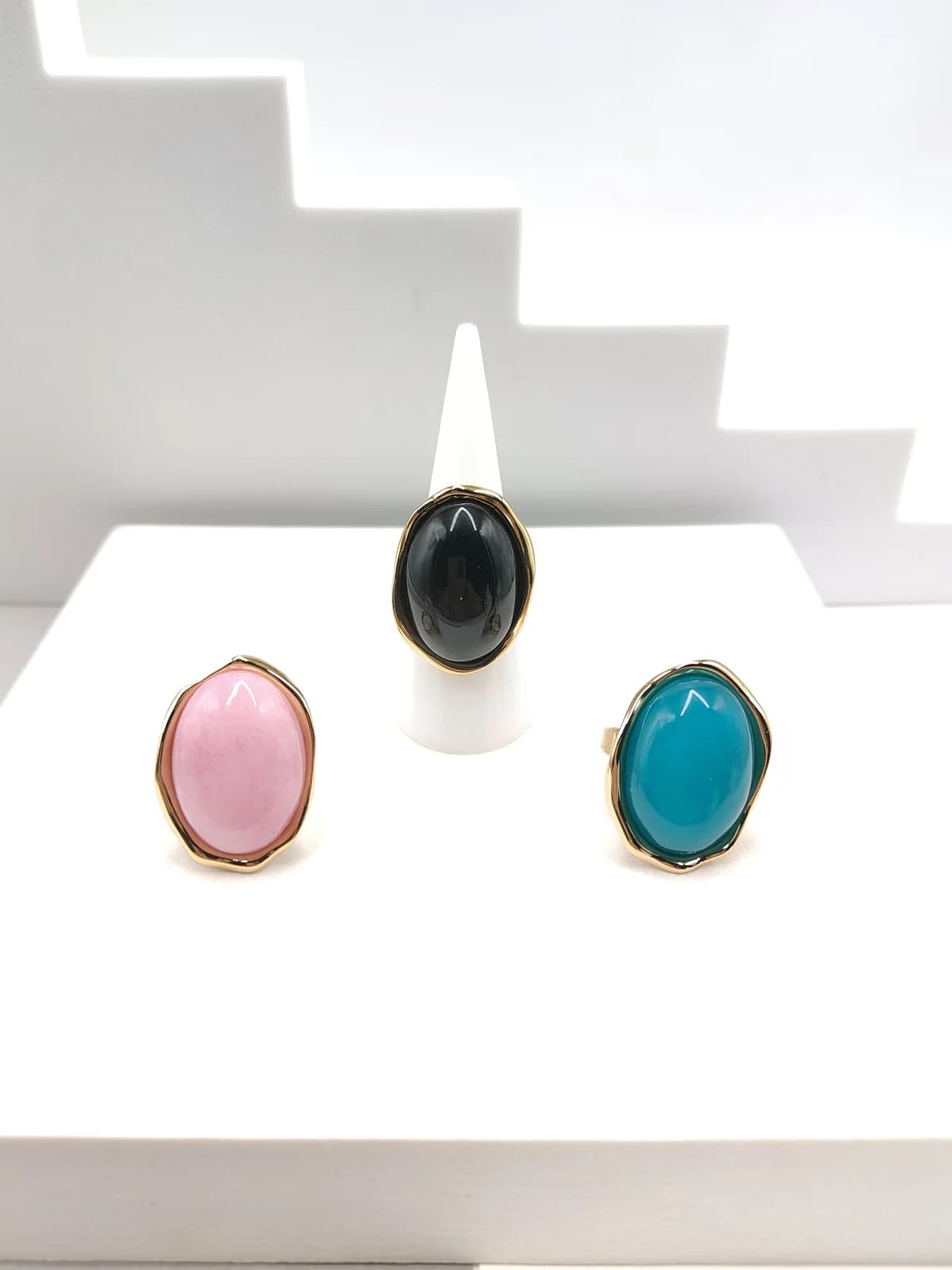 Stainless Steel Ring with Nephrite Jade Stone by Magis Handmade Jewels