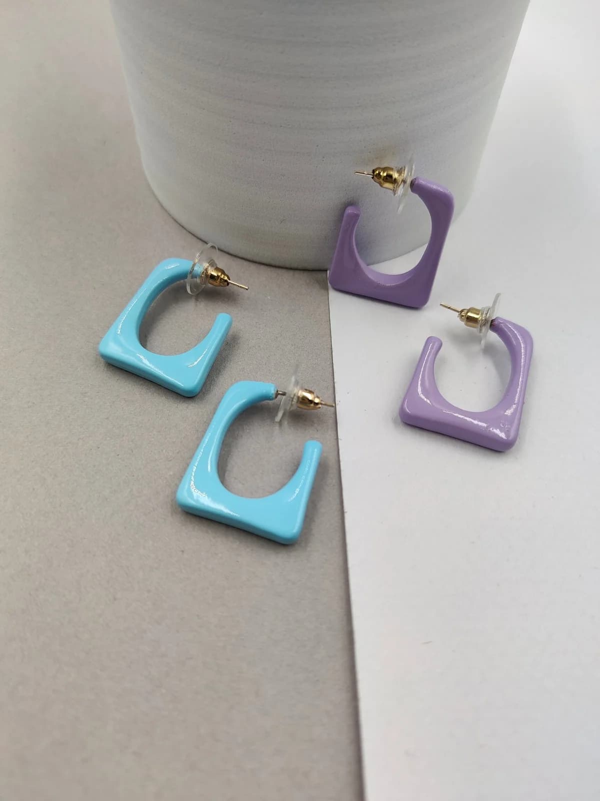 Stainless Steel Earrings with Enamel by Magis Handmade Jewels