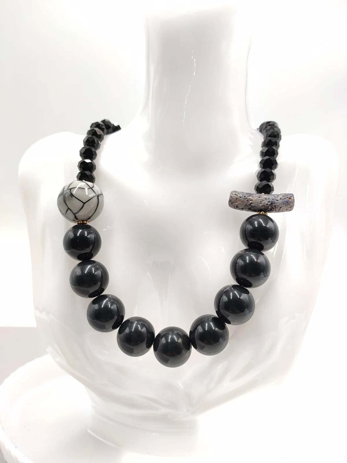 Necklace with Crystals, Glass and Ceramic Beads by Magis Handmade Jewels