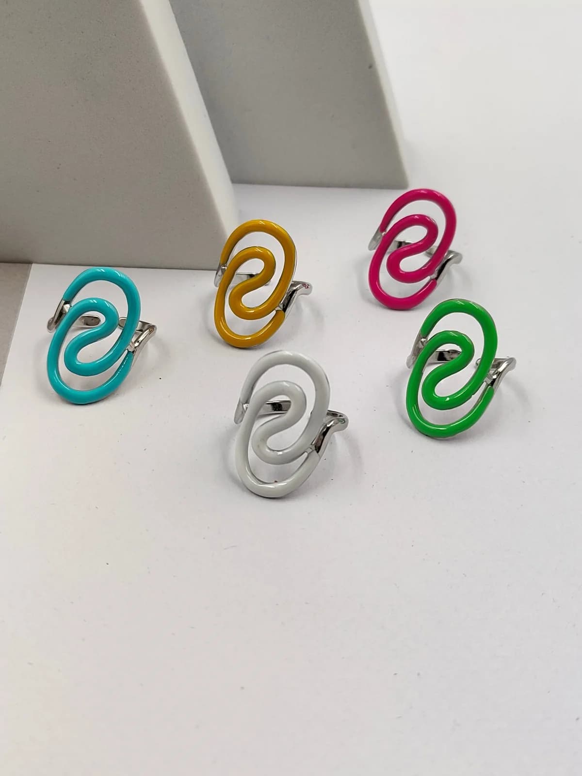 Stainless Steel Ring with Enamel by Magis Handmade Jewels