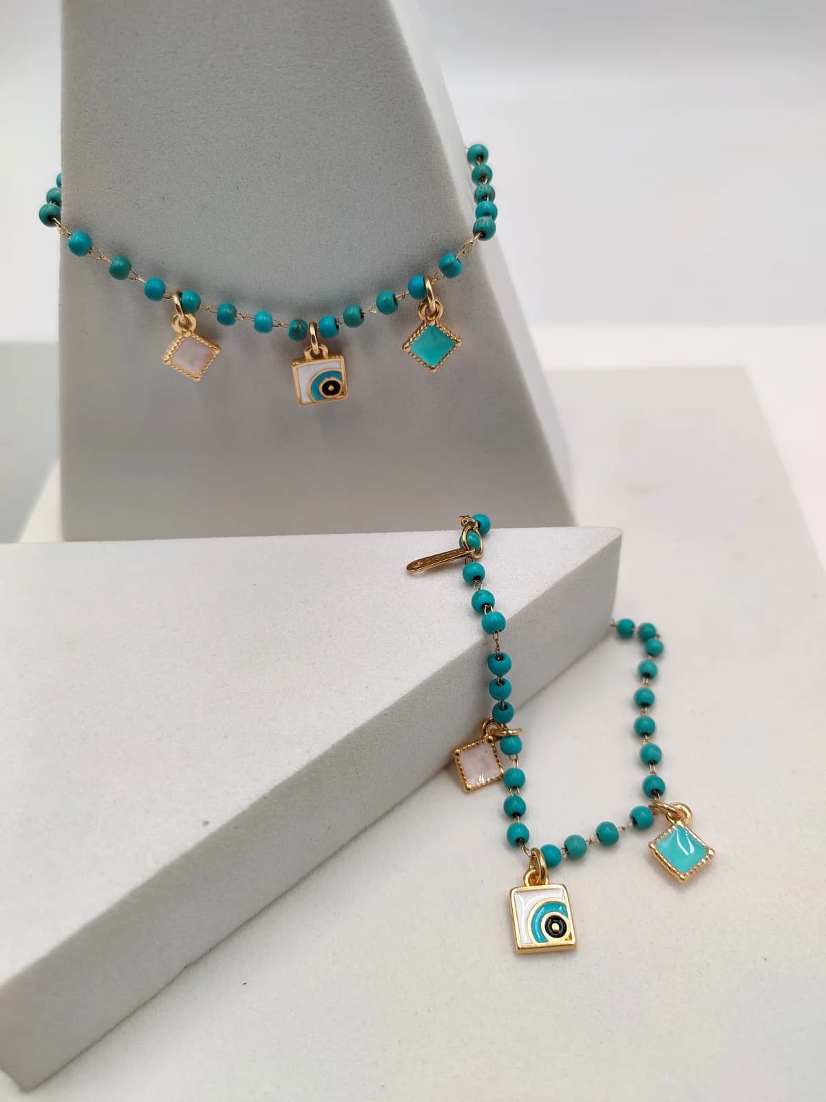 Stainless Steel Bracelet with Beads and Enamel by Magis Handmade Jewels