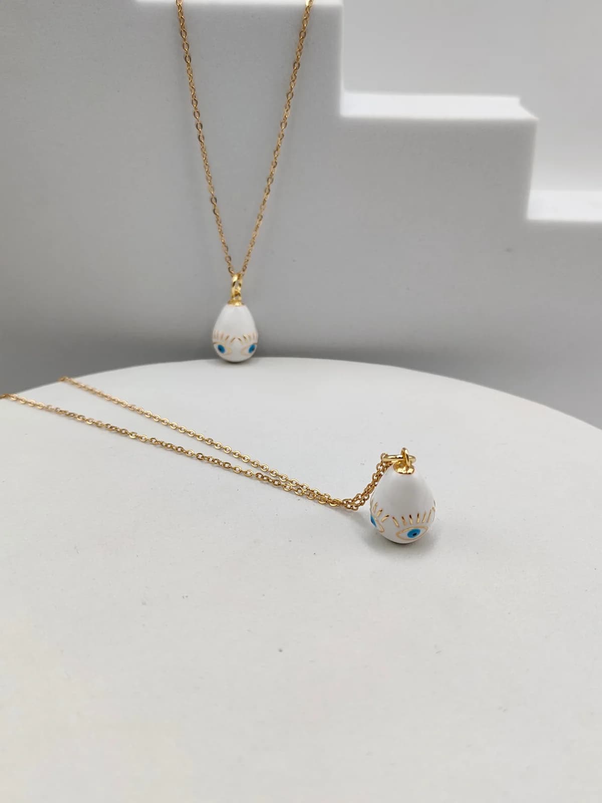 Stainless Steel Necklace with Egg Motif and Enamel by Magis Handmade Jewels