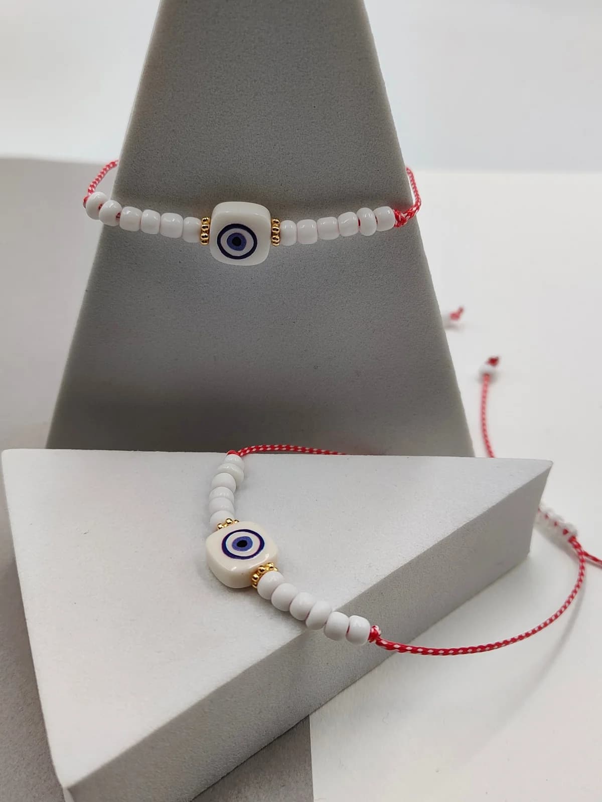 Traditional March Bracelet with Gold-Plated Details and Evil Eye by Magis Handmade Jewels
