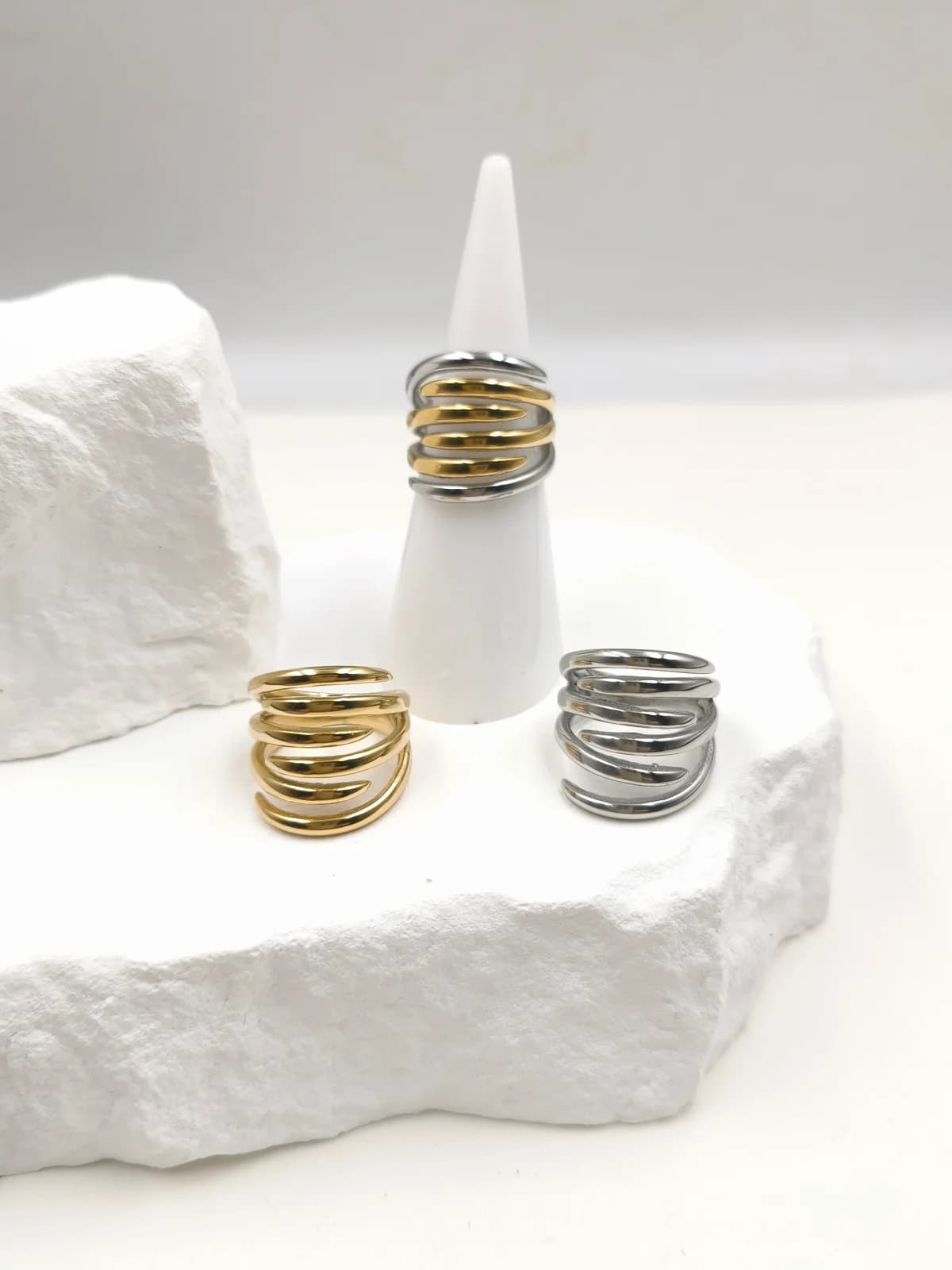 Stainless Steel Multi-Strand Signet Ring by Magis Handmade Jewels