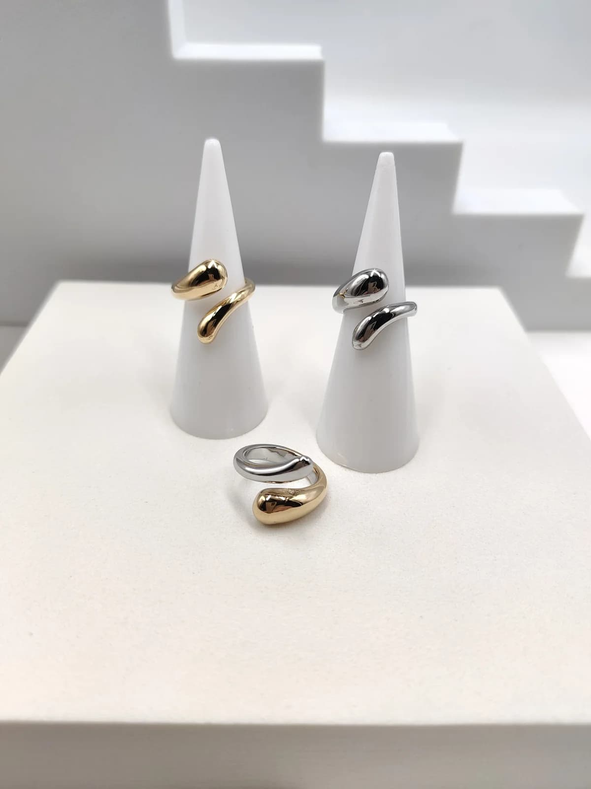 Stainless Steel Twisted Signet Ring by Magis Handmade Jewels