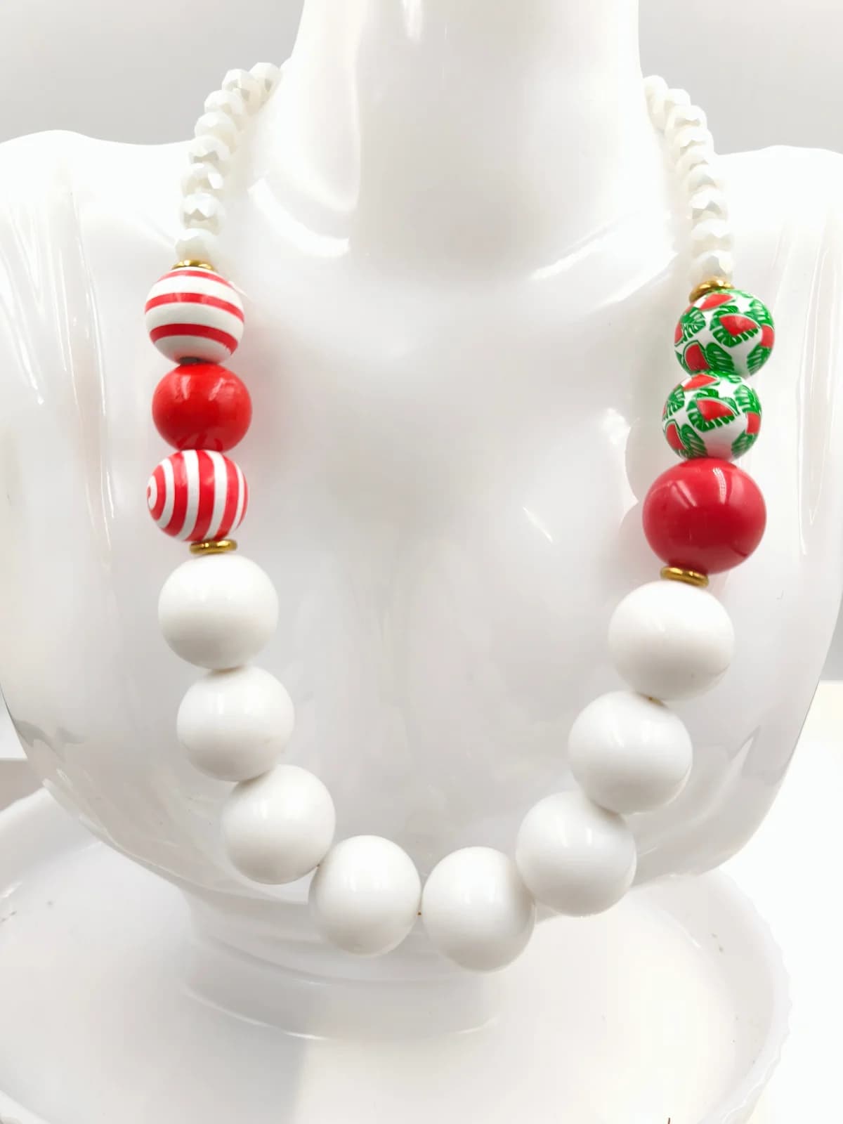 Necklace with Crystals, Wooden and Acrylic Beads by Magis Handmade Jewels